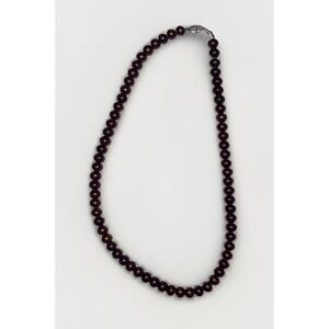 Vintage 17" Brown Freshwater Pearl Necklace Sterling Silver 925 Hook Clasp